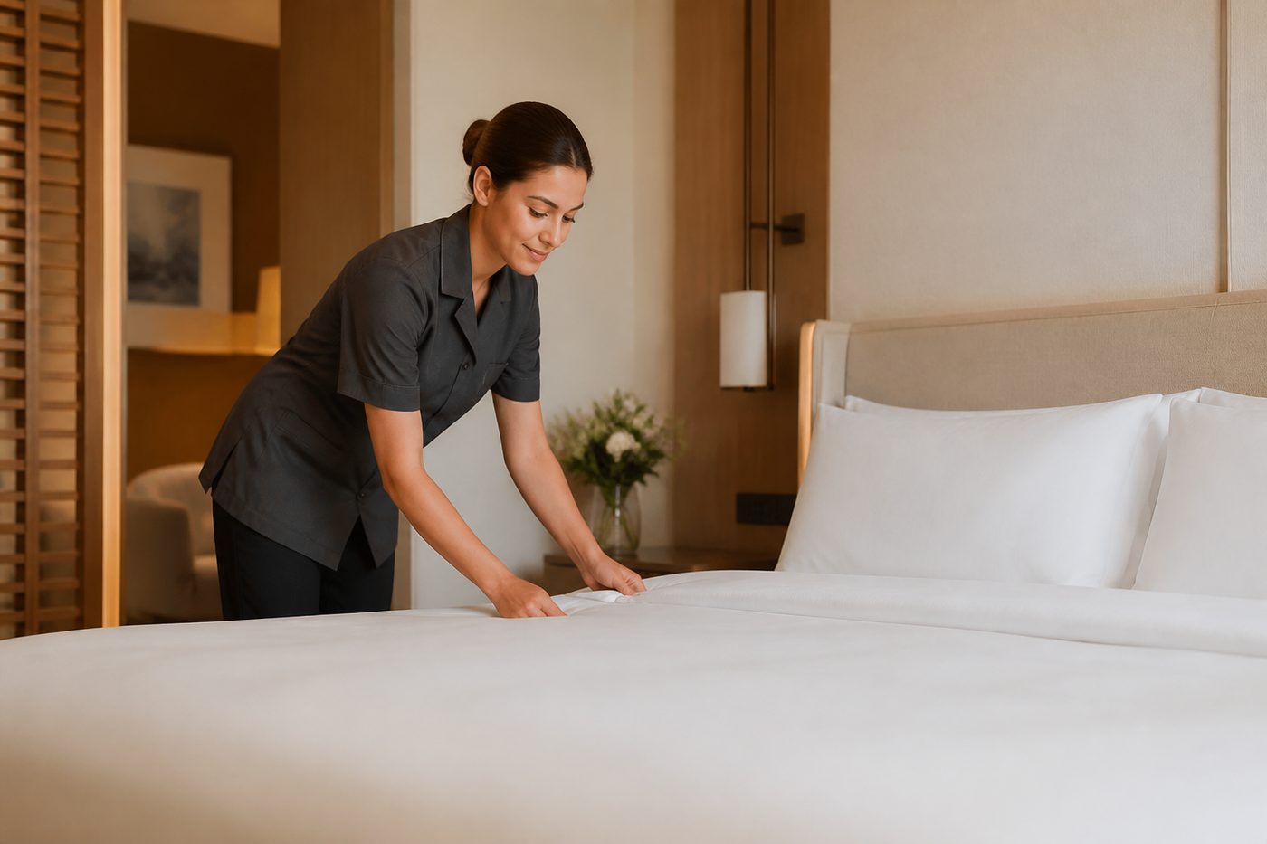 Préparation du linge et du lit entre deux séjours Airbnb